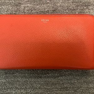 Celine Multifunction Long Zipped Continental Wallet in Calfskin Leather